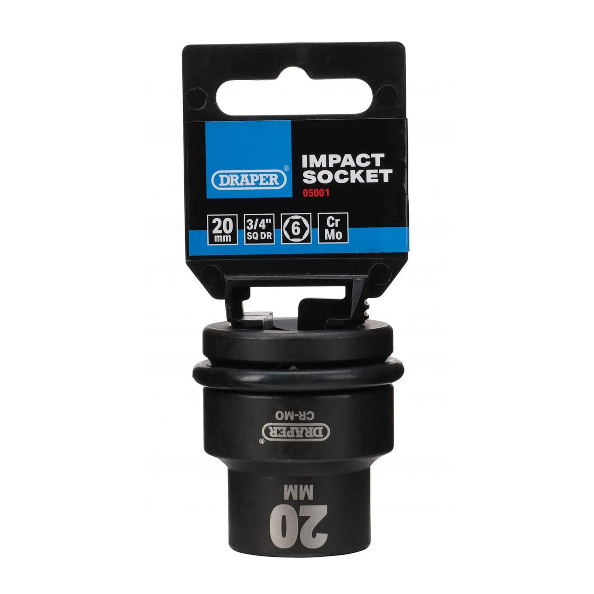 Draper Expert Hi-TORQ® Impact Socket 3/4" Sq. Dr. 20mm 05001  White Rose Tools