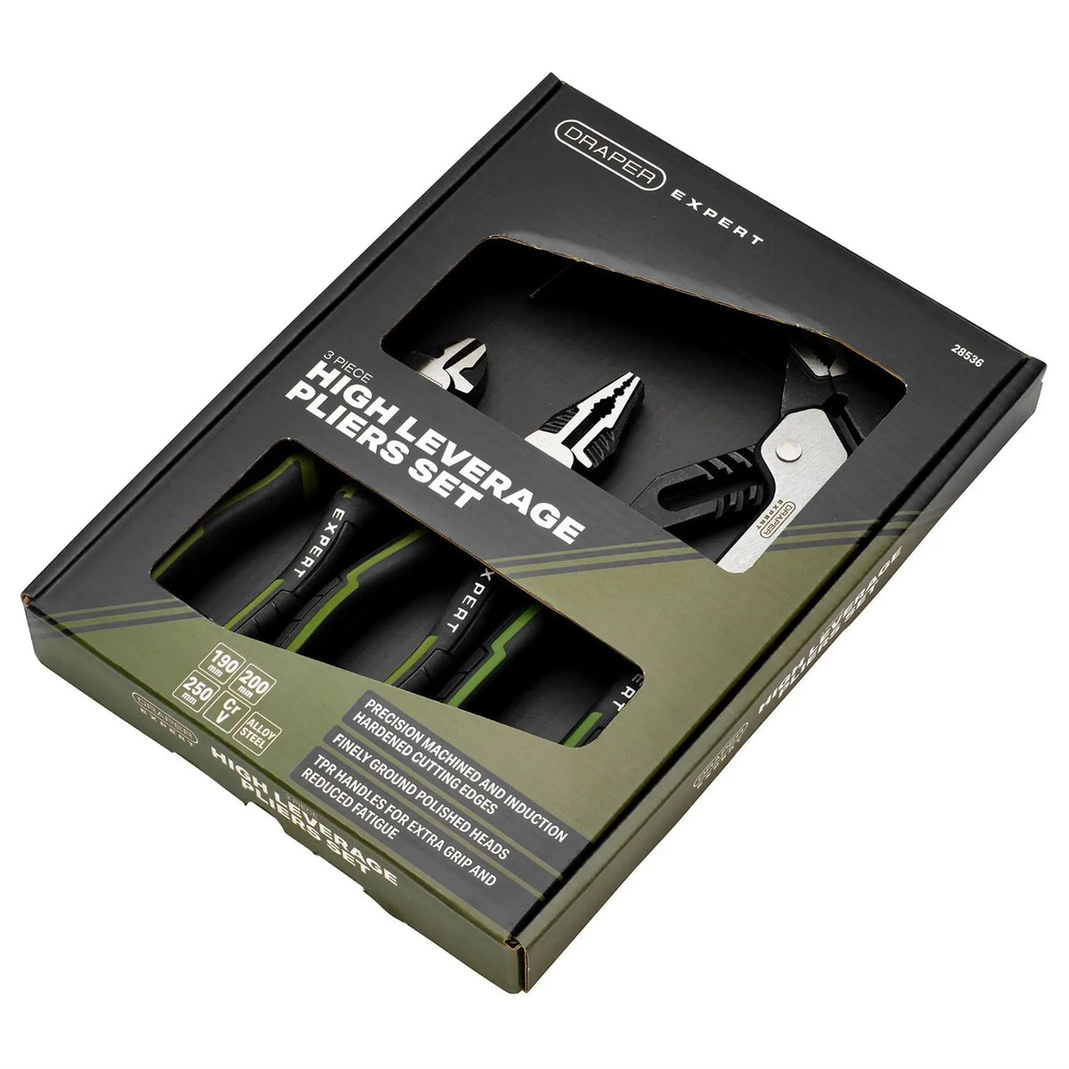 Draper Expert High Leverage Pliers Set with Water Pump Pliers (3 Piece) 28536  White Rose Tools