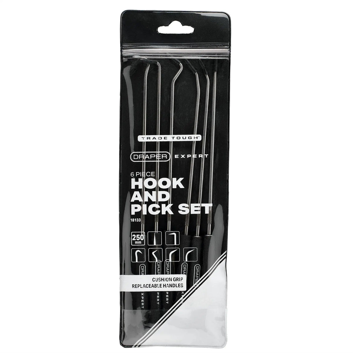 Draper Expert Hook and Pick Set 250mm (6 Piece) 18133  White Rose Tools