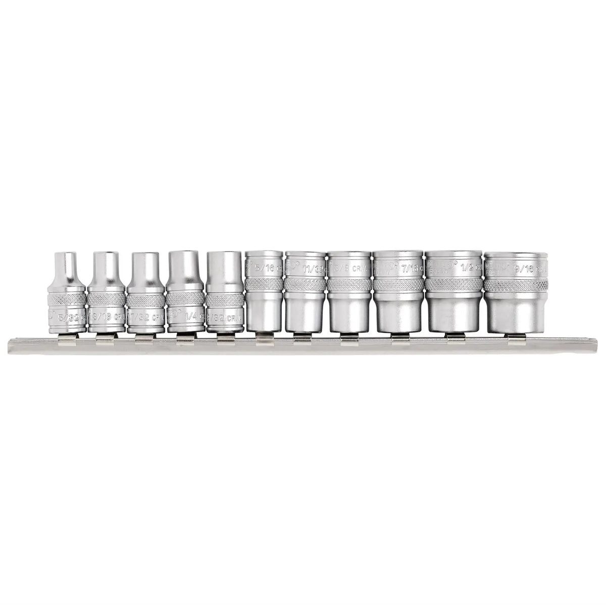 Draper Expert Imperial Socket Set on a Metal Rail 1/4" Sq. Dr. (11 Piece) 16488  White Rose Tools
