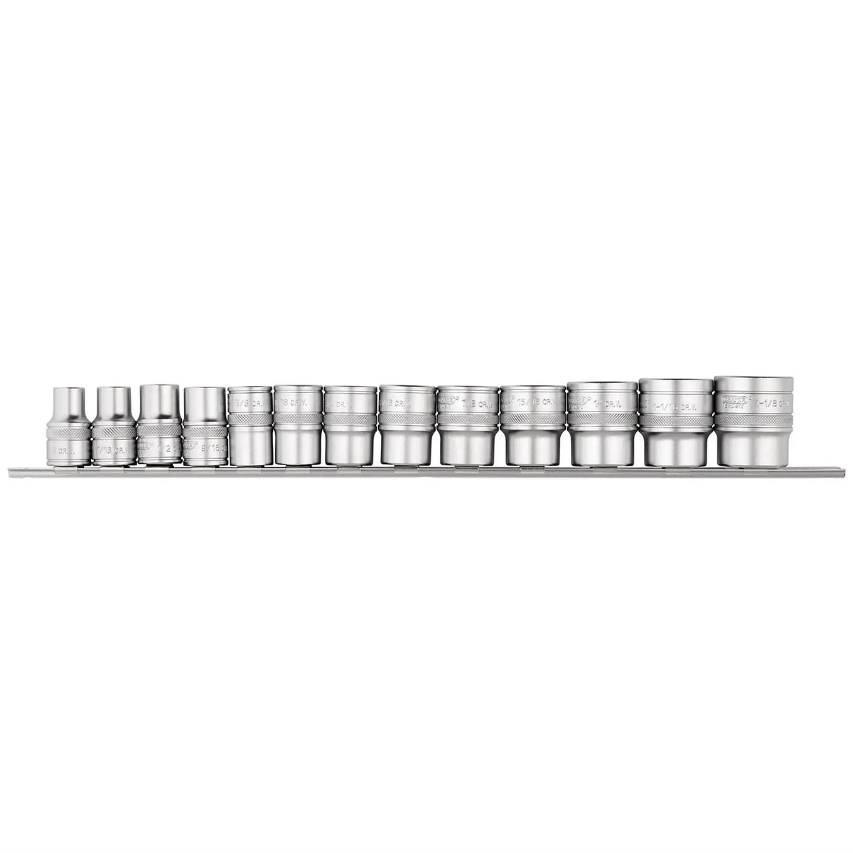 Draper Expert Imperial Socket on a Metal Rail 1/2" Sq. Dr. (13 Piece) 16498  White Rose Tools