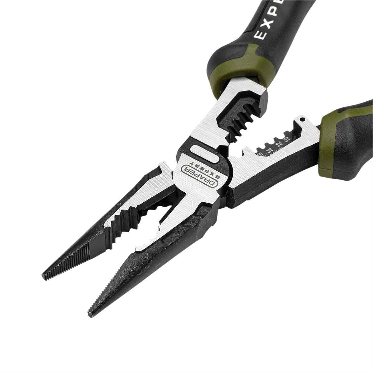 Draper Expert Long Nose Pliers with Wire Stripper 200mm 28527  White Rose Tools
