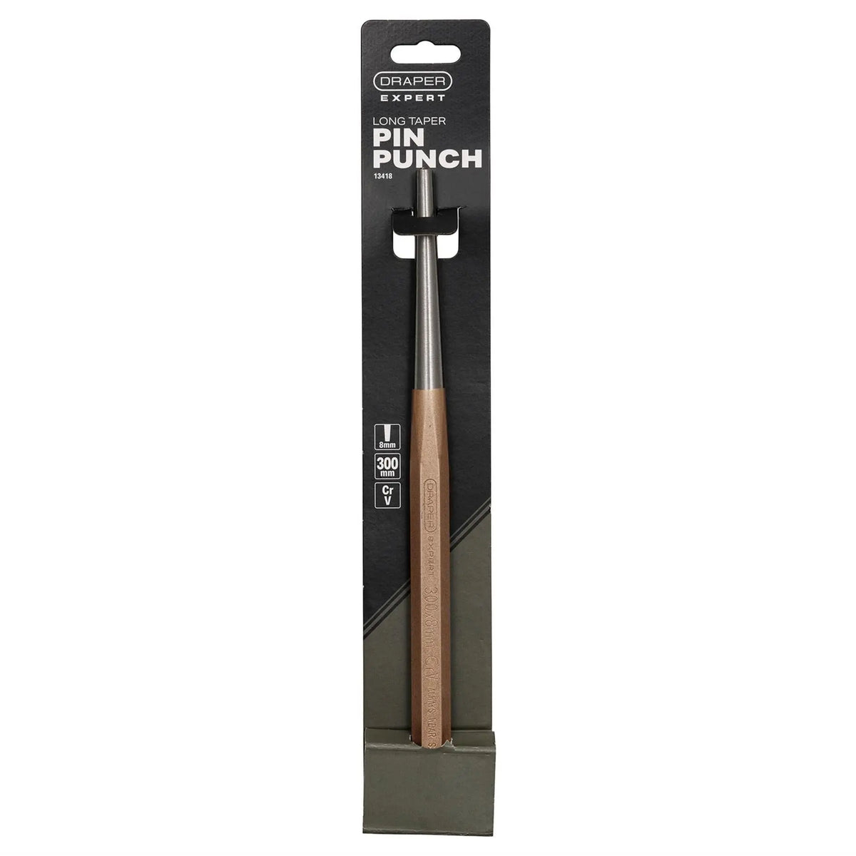 Draper Expert Long Taper Pin Punch 8 x 300mm 13418  White Rose Tools
