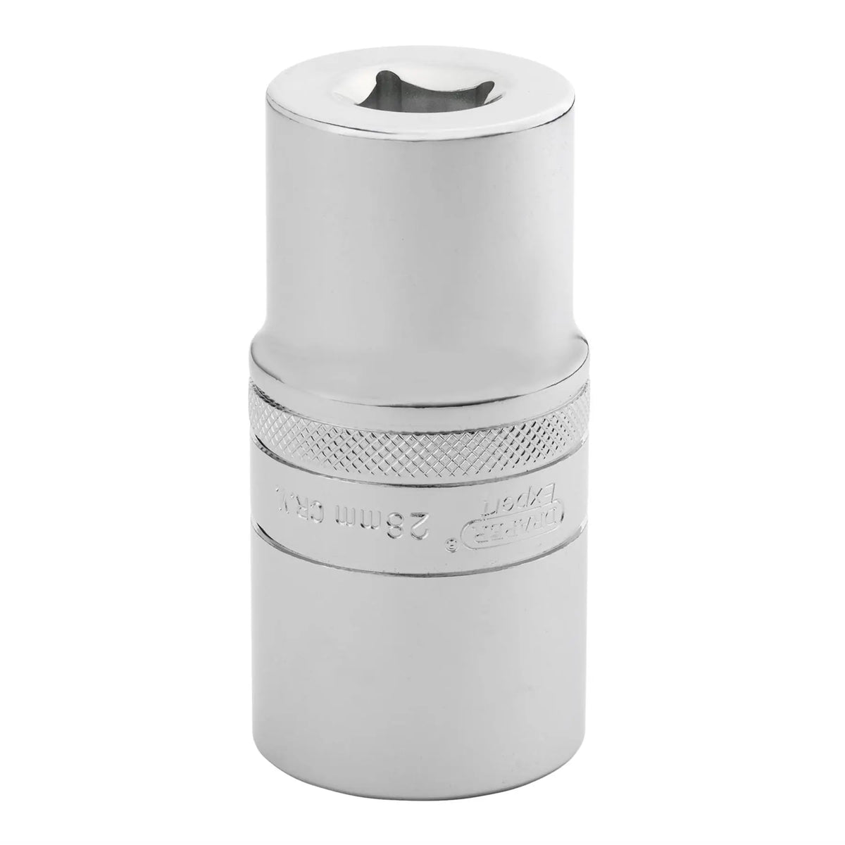 Draper Expert Metric Deep Socket 1/2" Sq. Dr. Polished Chrome 28mm 22425  White Rose Tools