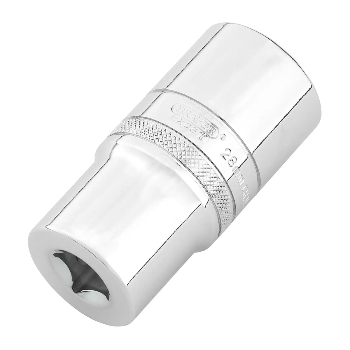 Draper Expert Metric Deep Socket 1/2" Sq. Dr. Polished Chrome 28mm 22425  White Rose Tools