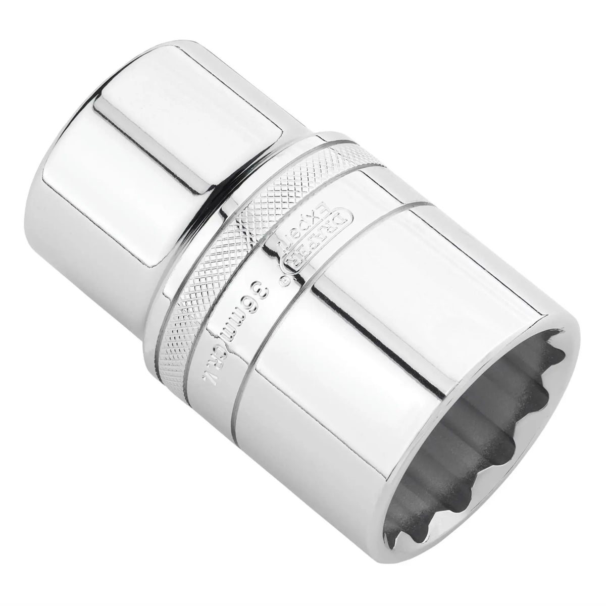 Draper Expert Metric Deep Socket 1/2" Sq. Dr. Polished Chrome 36mm 22427  White Rose Tools
