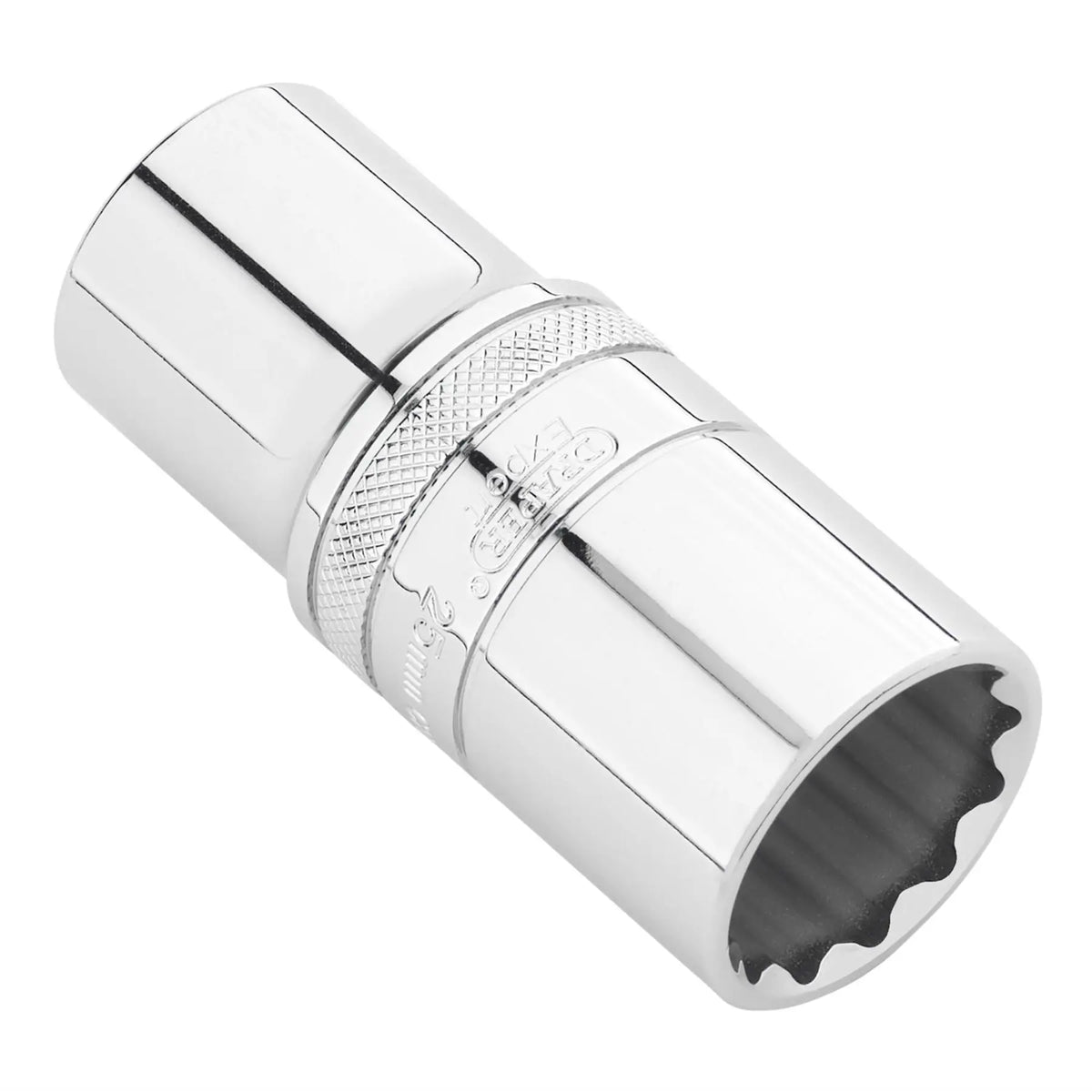Draper Expert Metric Deep Socket 1/2" Sq. Dr.Polished Chrome 25mm 22424  White Rose Tools