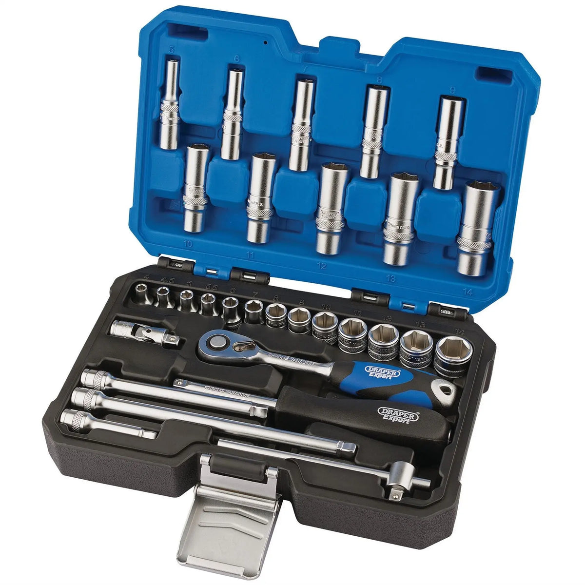 Draper Expert Metric Socket Set 1/4" Sq. Dr. (30 Piece) 16444  White Rose Tools