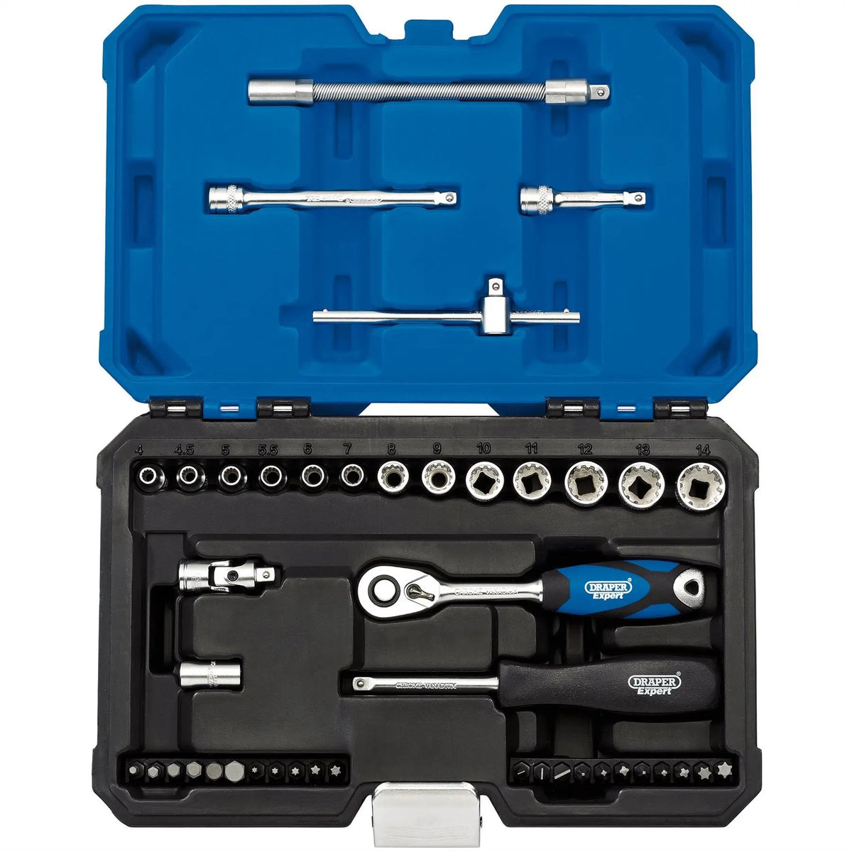 Draper Expert Multi-Drive® Metric Socket Set 1/4" Sq. Dr. (43 Piece) 16479  White Rose Tools