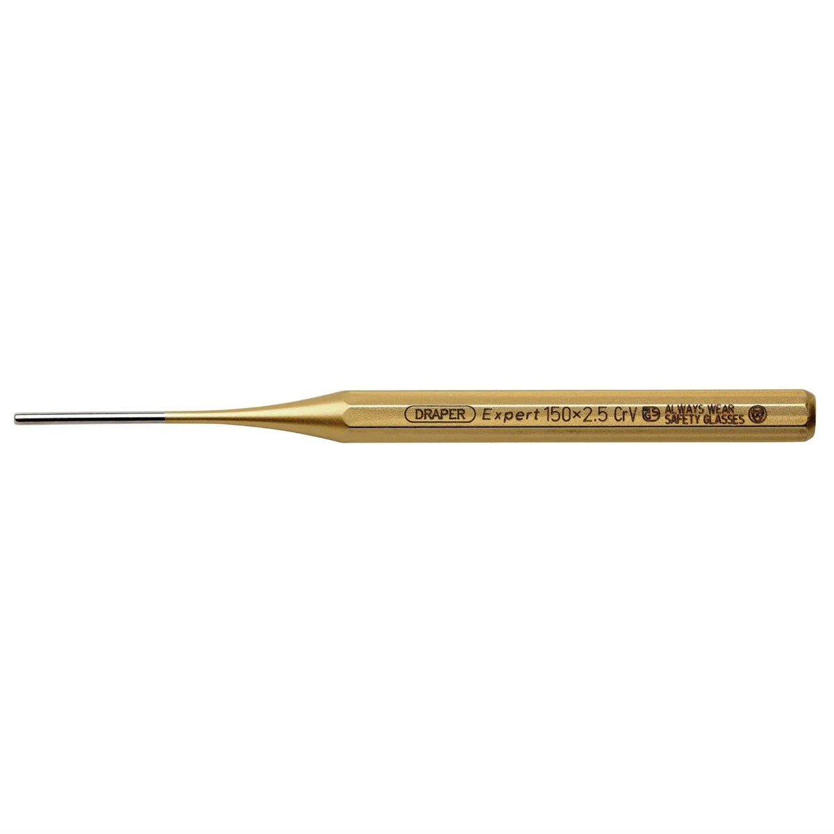 Draper Expert Octagonal Parallel Pin Punch 2.5 x 150mm 51653  White Rose Tools