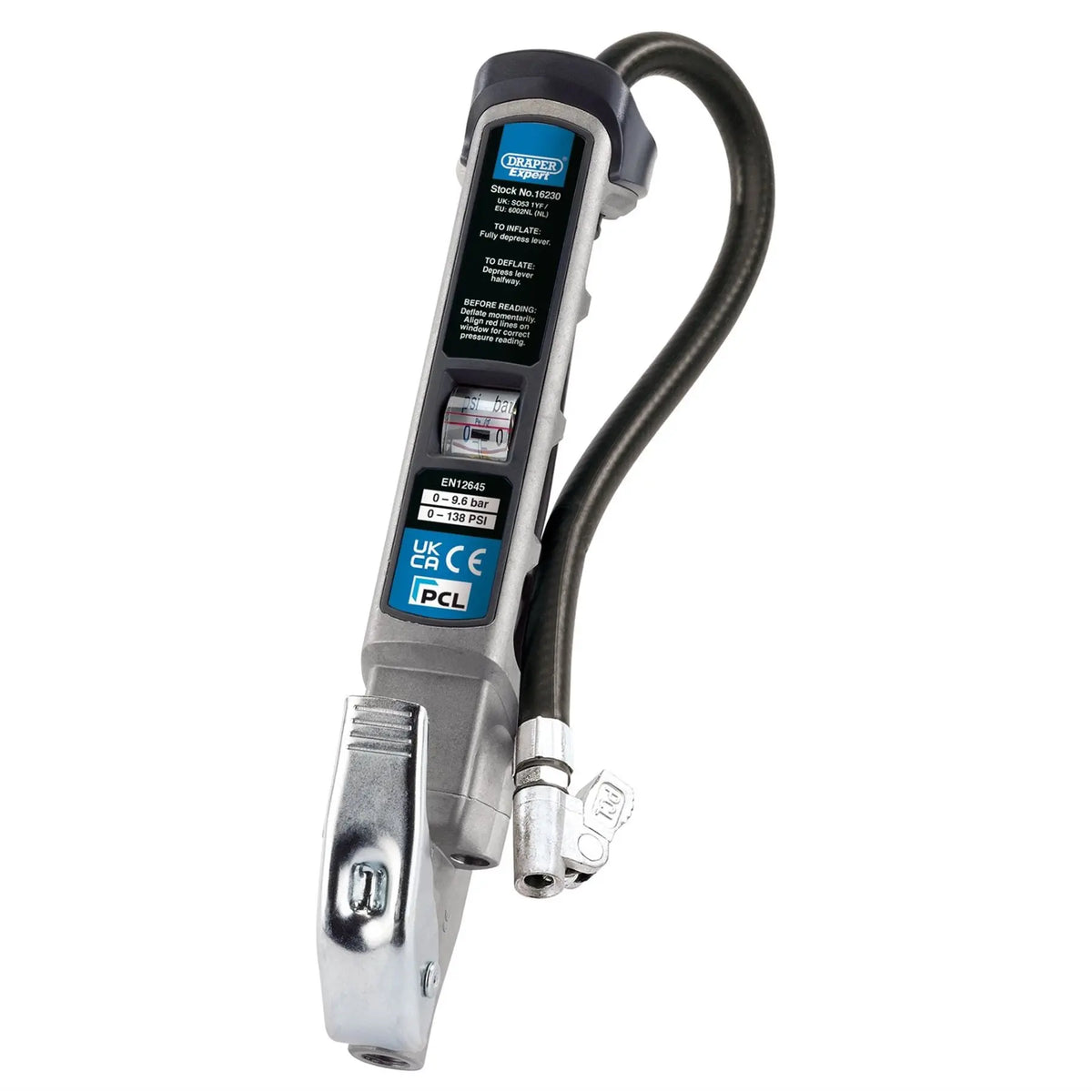 Draper Expert Professional Air Line Inflator with Lock-On Connector 16230  White Rose Tools