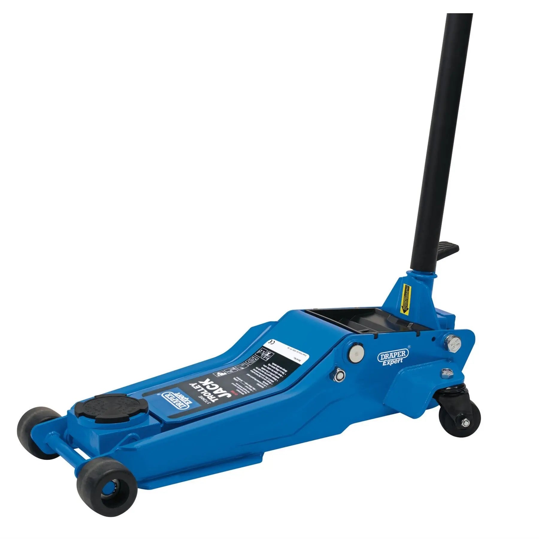 Draper Expert Professional Low Profile Garage Trolley Jack 3 Tonne Blue 01106  White Rose Tools