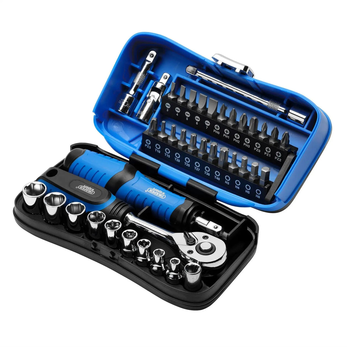 Draper Expert Socket and Bit Set 1/4" Sq. Dr. (39 Piece) 04713  White Rose Tools