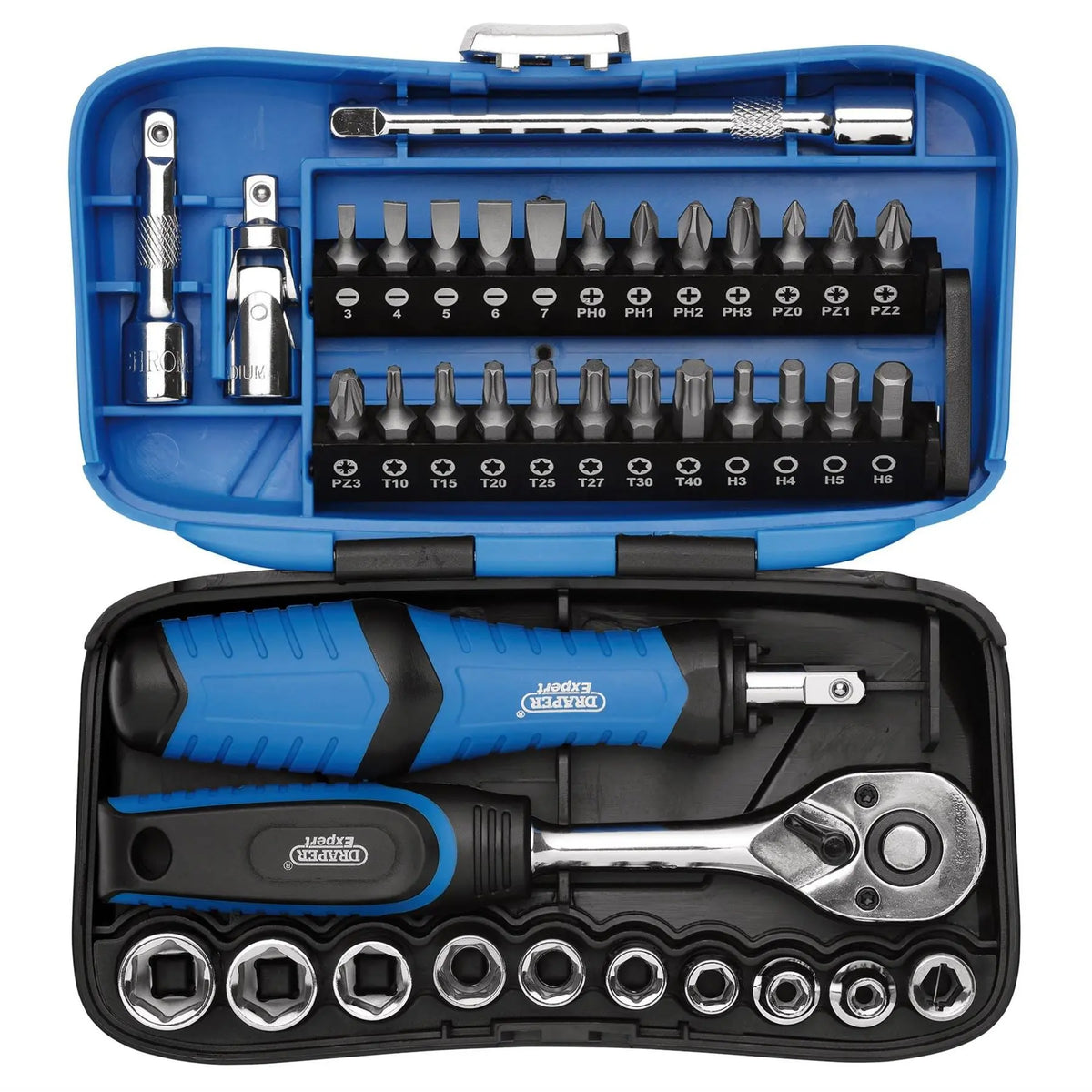 Draper Expert Socket and Bit Set 1/4" Sq. Dr. (39 Piece) 04713  White Rose Tools