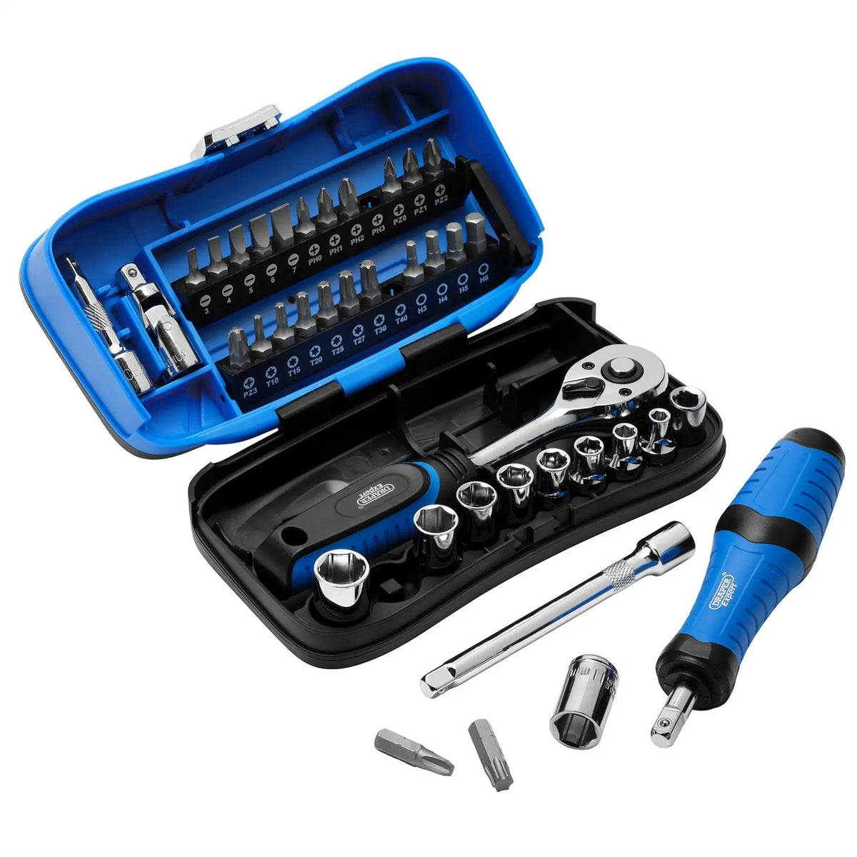 Draper Expert Socket and Bit Set 1/4" Sq. Dr. (39 Piece) 04713  White Rose Tools