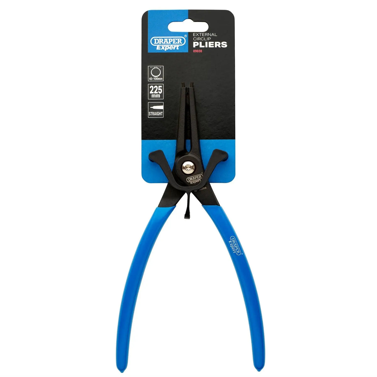 Draper Expert Straight Tip External Circlip Pliers A3 225mm 09038  White Rose Tools