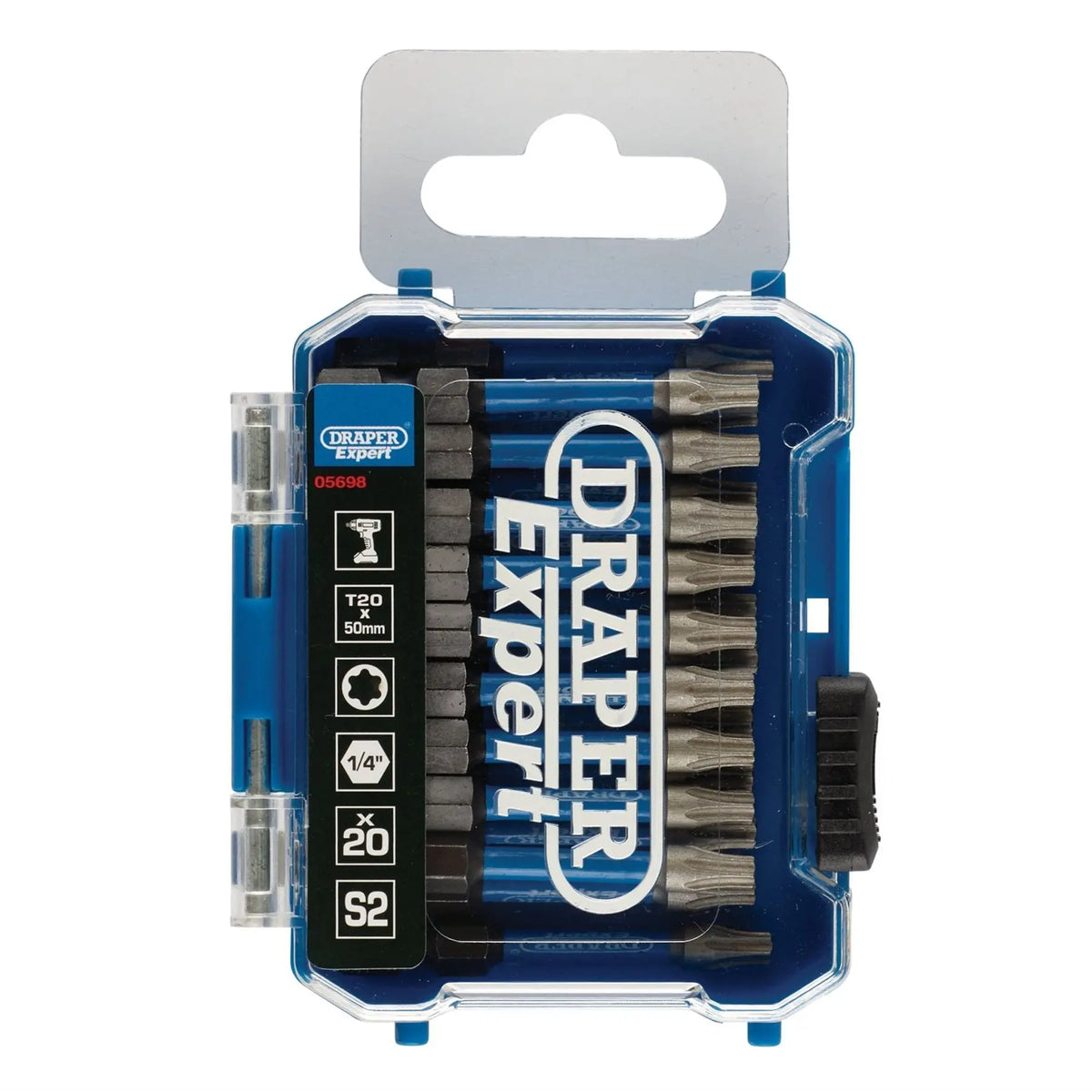 Draper Expert TX-STAR® Impact Screwdriver Bits T20 x 50mm 1/4" Hex (Pack of 20) 05698  White Rose Tools