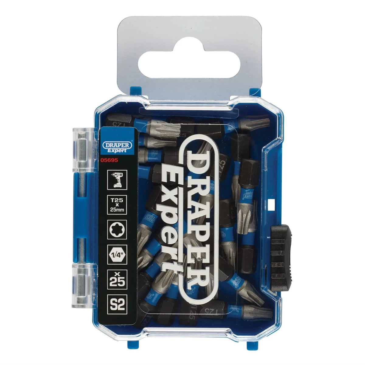 Draper Expert TX-STAR® Impact Screwdriver Bits T25 x 25mm 1/4" Hex (Pack of 25) 05695  White Rose Tools