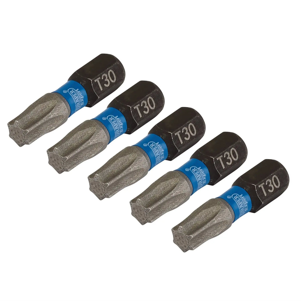 Draper Expert TX-STAR® Impact Screwdriver Bits T30 x 25mm 1/4" Hex (Pack of 5) 05496  White Rose Tools