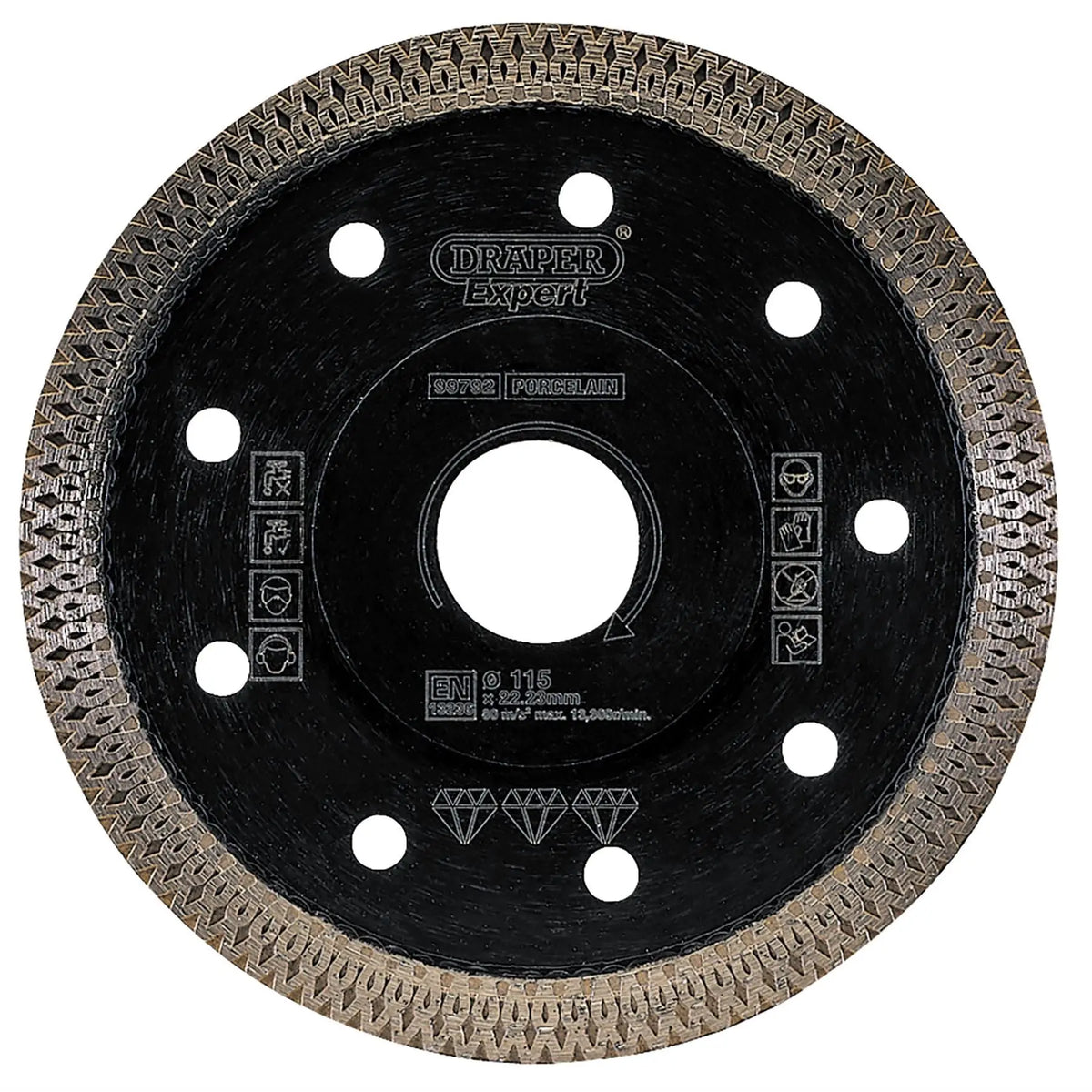 Draper Expert Turbo-X Porcelain Diamond Blade 115mm 99792  White Rose Tools