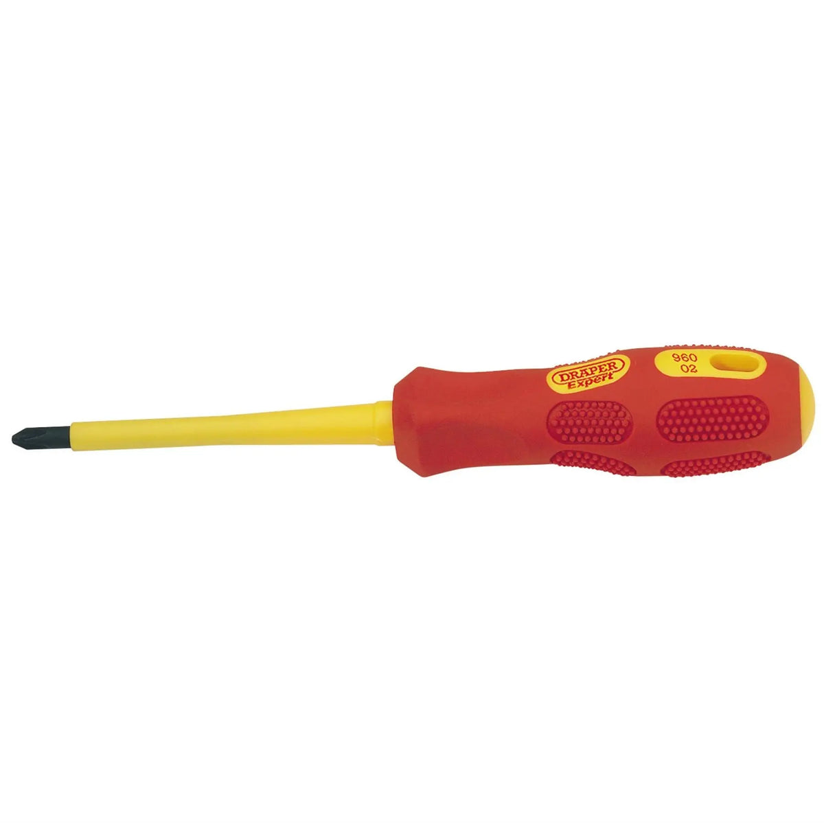 Draper Expert VDE Approved Fully Insulated Cross Slot Screwdriver No.2 x 100mm (Sold Loose) 69226  White Rose Tools