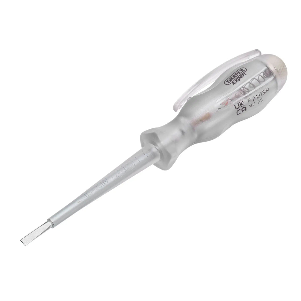 Draper Expert VDE Mains Tester Screwdriver 105-250V AC 140mm 14057  White Rose Tools