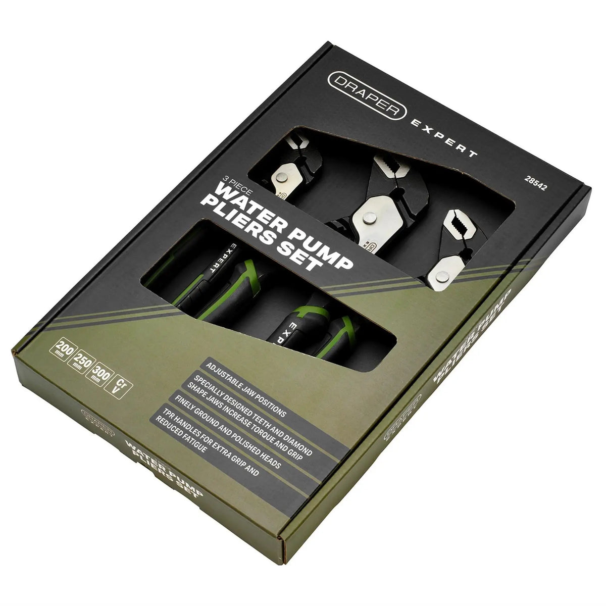 Draper Expert Water Pump Pliers Set (3 Piece) 28542  White Rose Tools