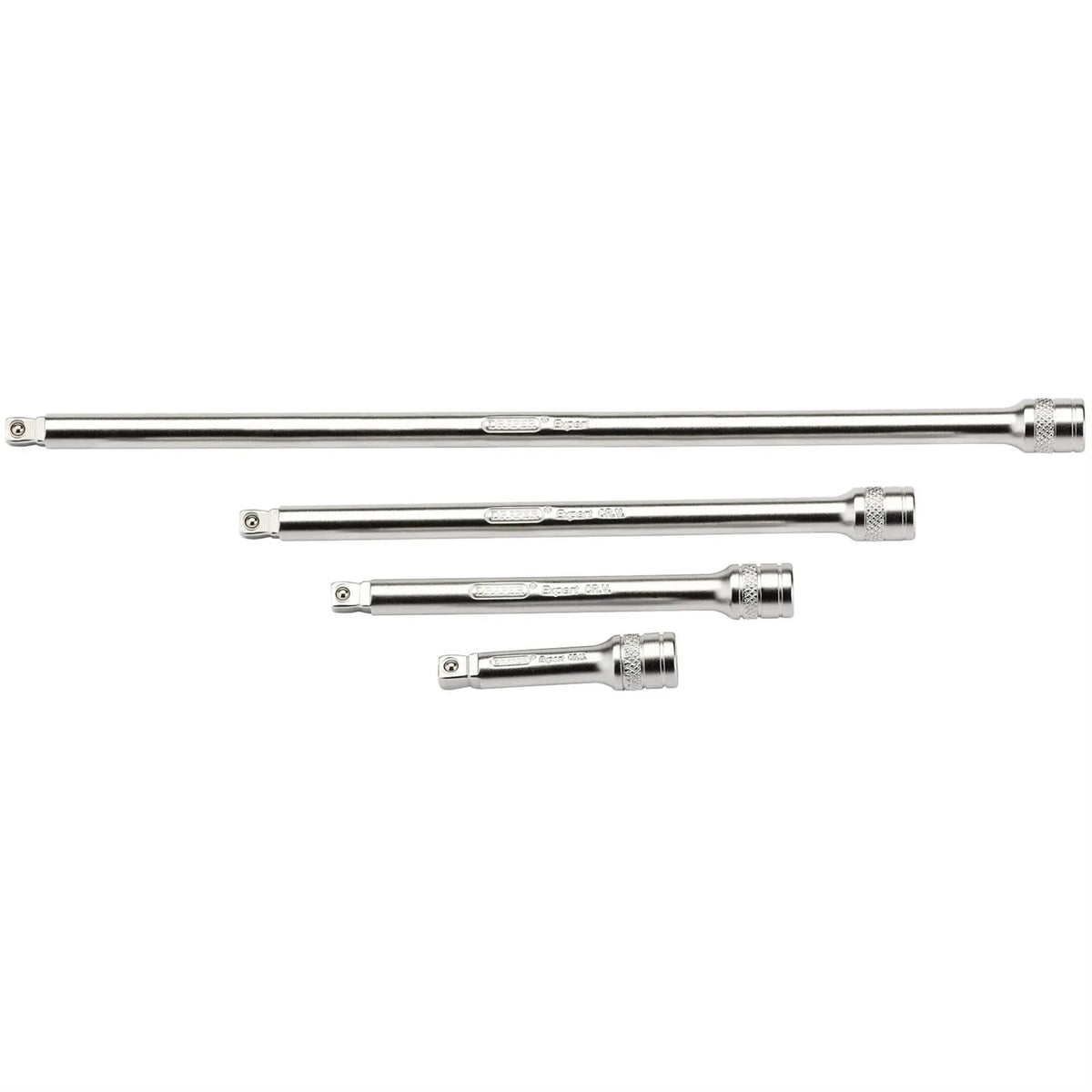 Draper Expert Wobble Extension Bar Set 1/4" Sq. Dr. Micro Satin Chrome (4 Piece) 16766  White Rose Tools
