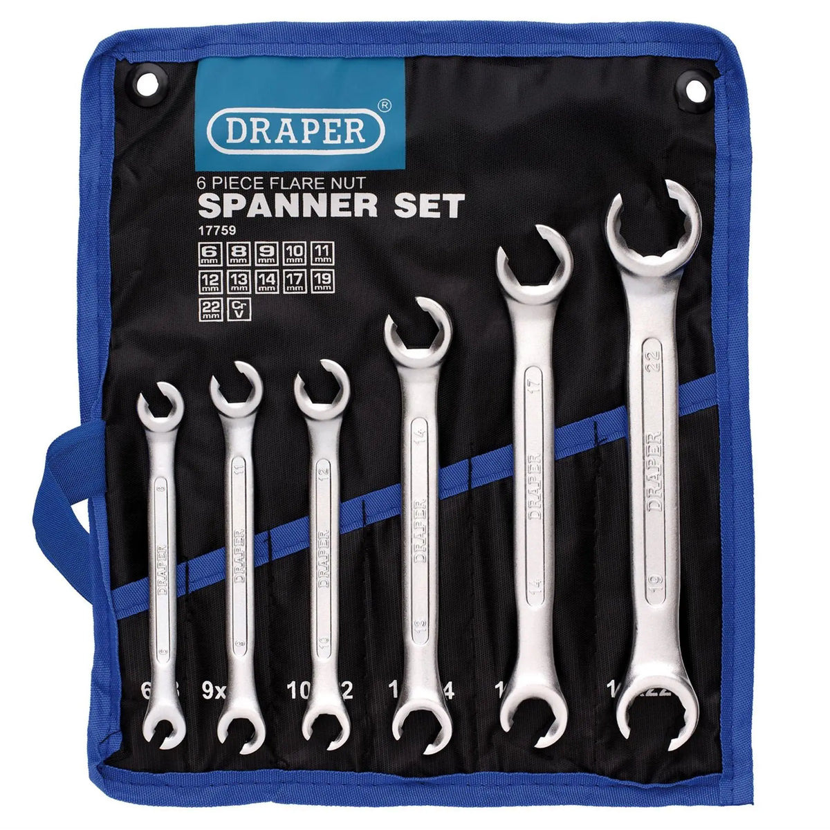 Draper Flare Nut Spanner Set (6 Piece) 17759  White Rose Tools