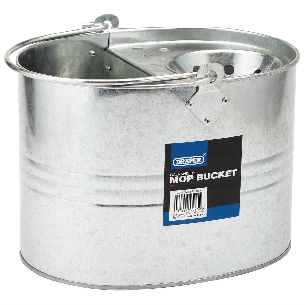 Draper Galvanised Mop Bucket 9L 53245  White Rose Tools