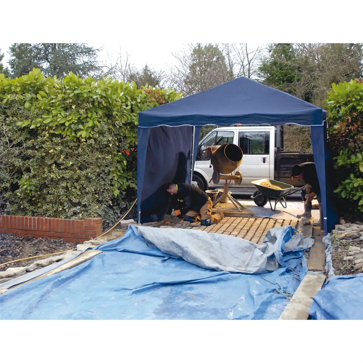 Draper Gazebo Side Panels 3 x 1.9m Blue (Pack of 2) 02577  White Rose Tools