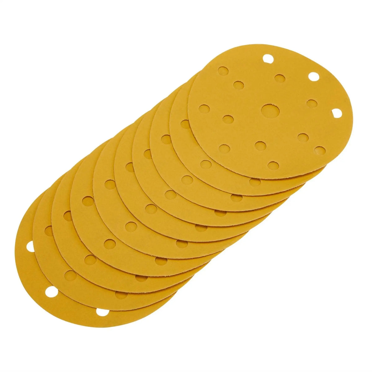 Draper Gold Sanding Discs with Hook & Loop 150mm 400 Grit 15 Dust Extraction Holes (Pack of 10) 08478  White Rose Tools