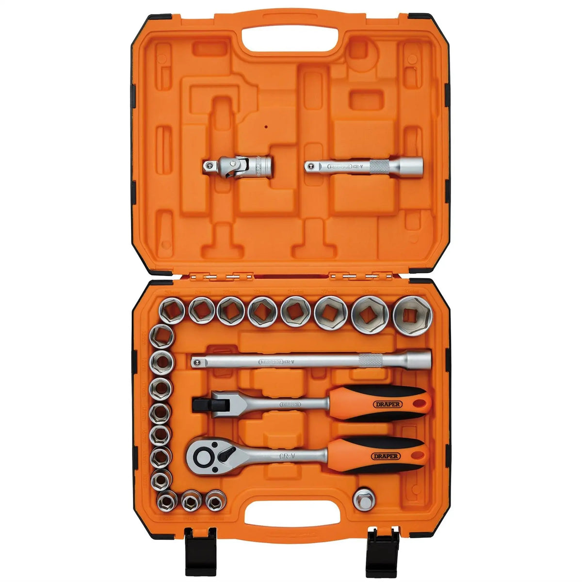 Draper HI-TORQ® 6 Point Socket Set 1/2" (24 Piece) 22112  White Rose Tools