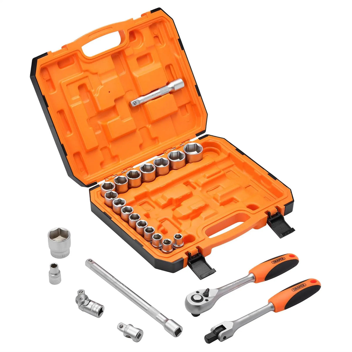 Draper HI-TORQ® 6 Point Socket Set 1/2" (24 Piece) 22112  White Rose Tools