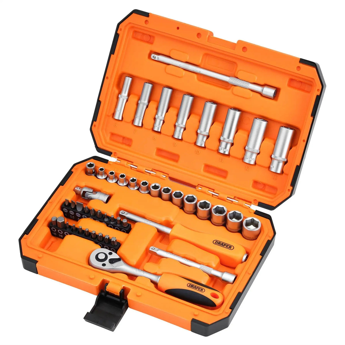 Draper HI-TORQ® 6 Point Socket Set 1/4" (47 Piece) 22109  White Rose Tools