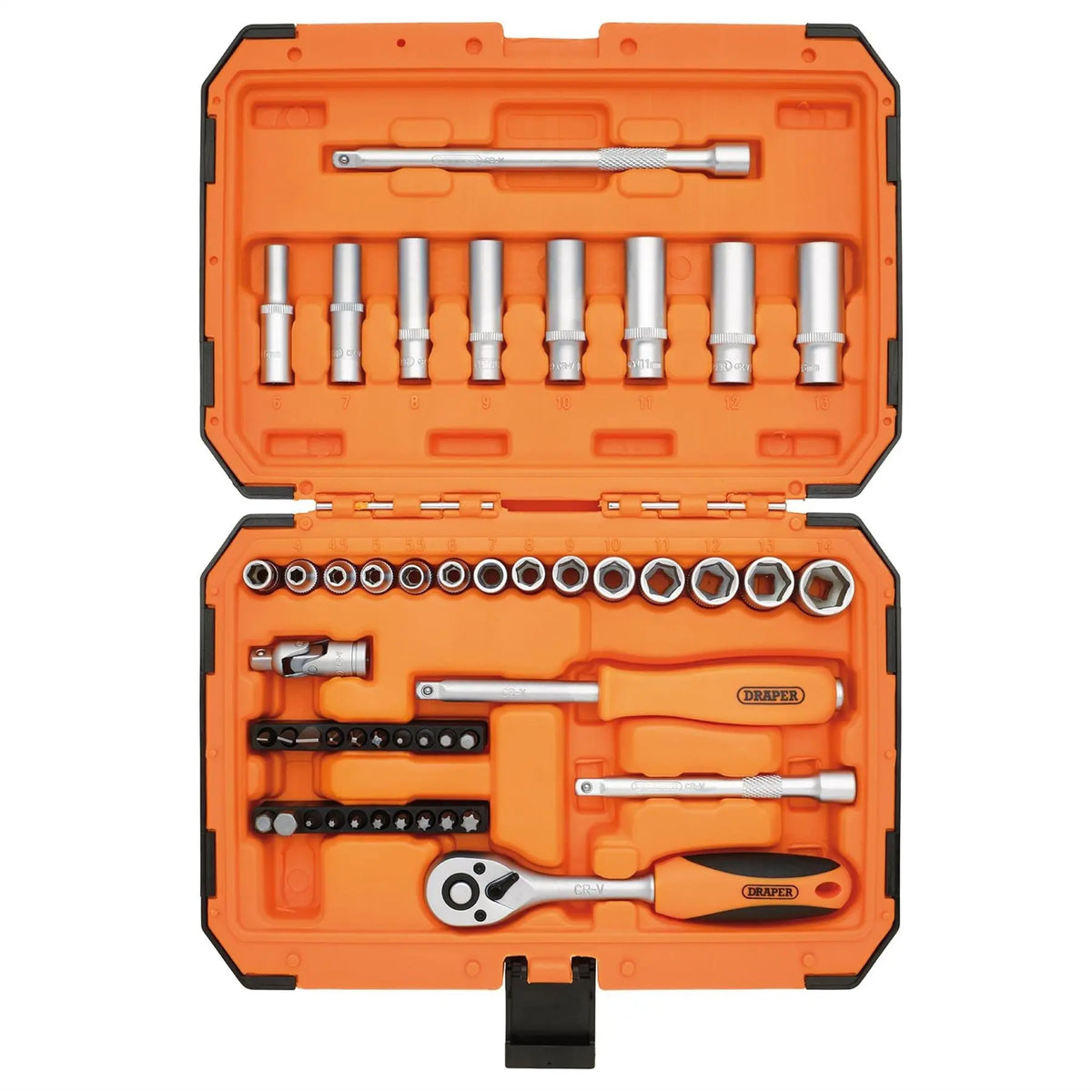 Draper HI-TORQ® 6 Point Socket Set 1/4" (47 Piece) 22109  White Rose Tools