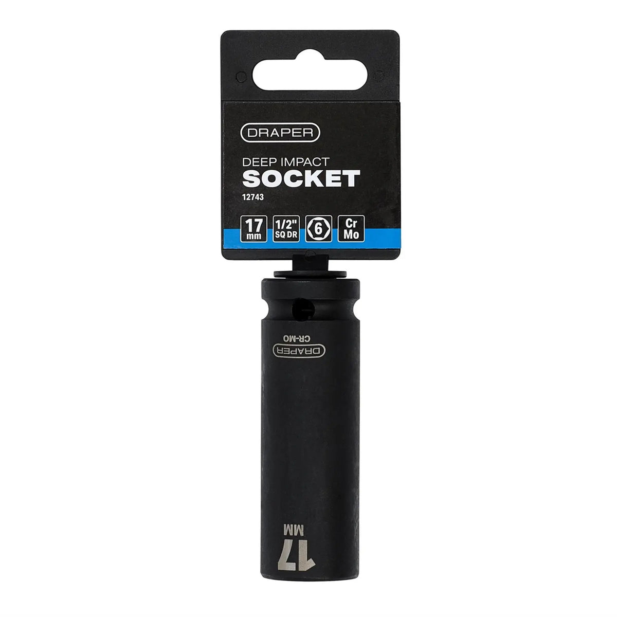 Draper HI-TORQ® Deep Impact Socket 1/2" Sq. Dr. 17mm 12743  White Rose Tools