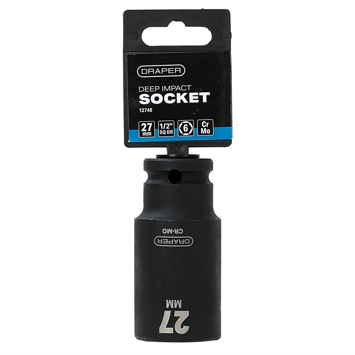 Draper HI-TORQ® Deep Impact Socket 1/2" Sq. Dr. 27mm 12748  White Rose Tools