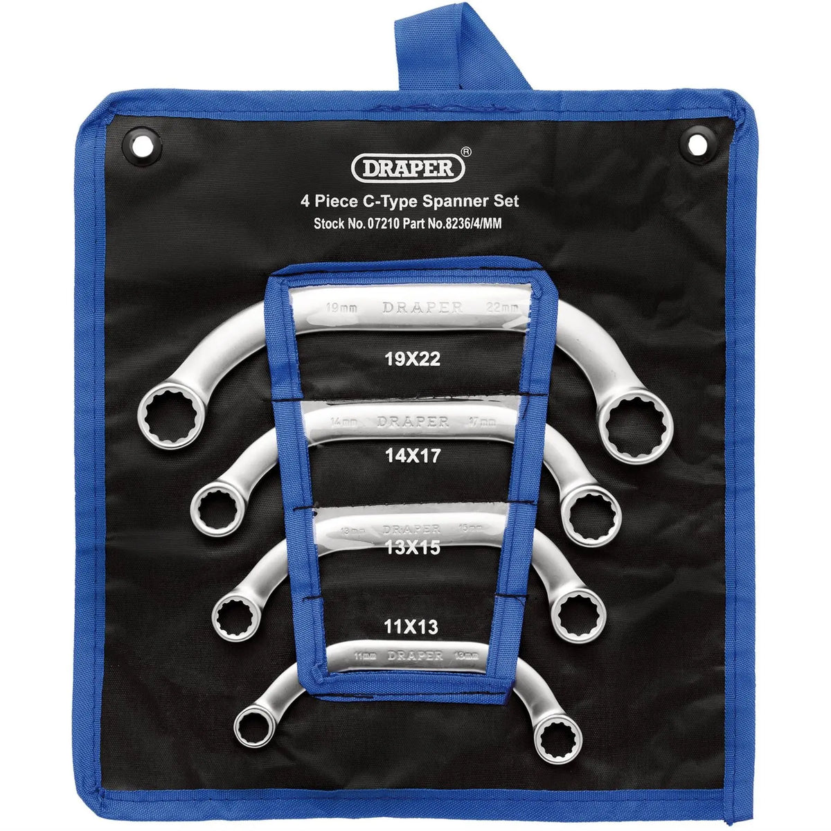 Draper HI-TORQ® Half Moon Obstruction Ring Spanner Set (4 Piece) 07210  White Rose Tools