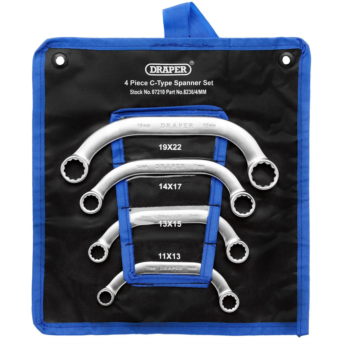 Draper HI-TORQ® Half Moon Obstruction Ring Spanner Set (4 Piece) 07210  White Rose Tools