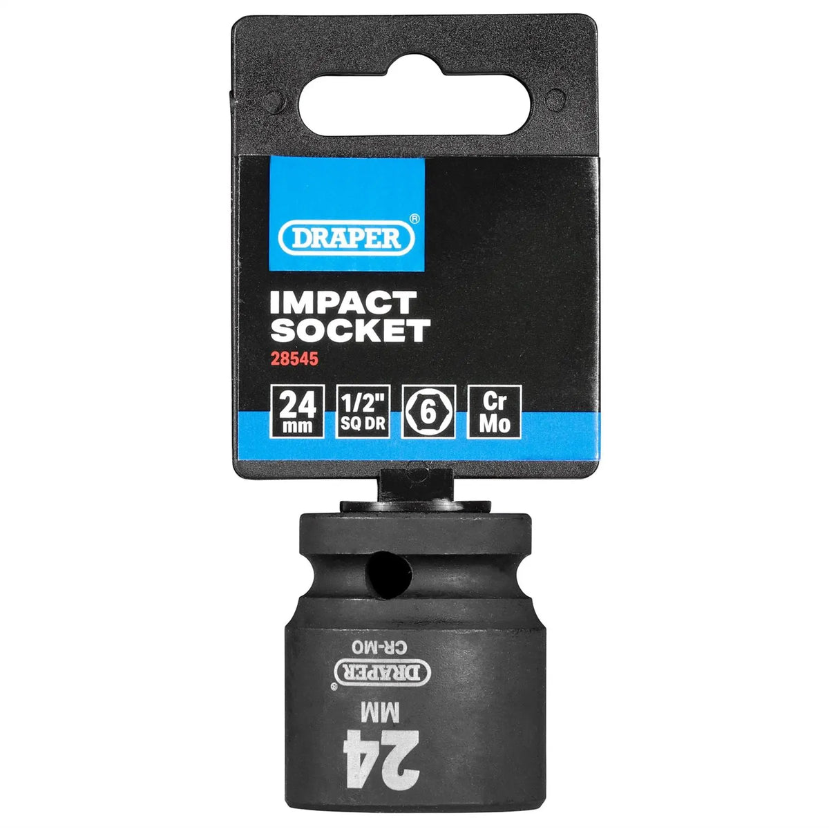 Draper HI-TORQ® Impact Socket 1/2" Sq. Dr. 24mm 28545  White Rose Tools