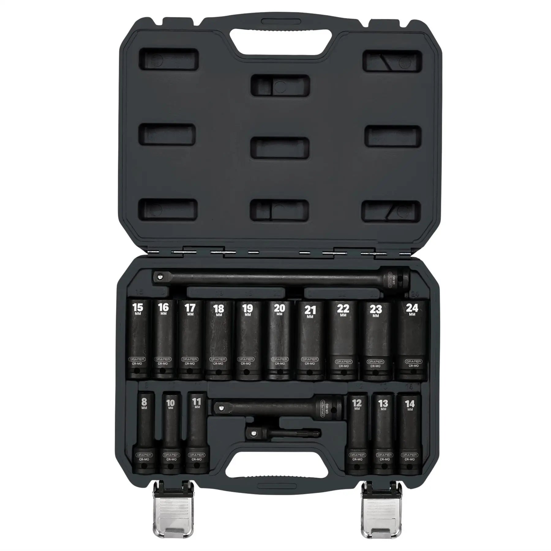 Draper HI-TORQ® Metric Deep Impact Socket Set 1/2" Sq. Dr. (19 Piece) 04577  White Rose Tools