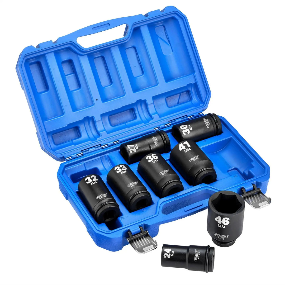 Draper HI-TORQ® Metric Deep Impact Socket Set 3/4" Sq. Dr. (8 Piece) 20208  White Rose Tools