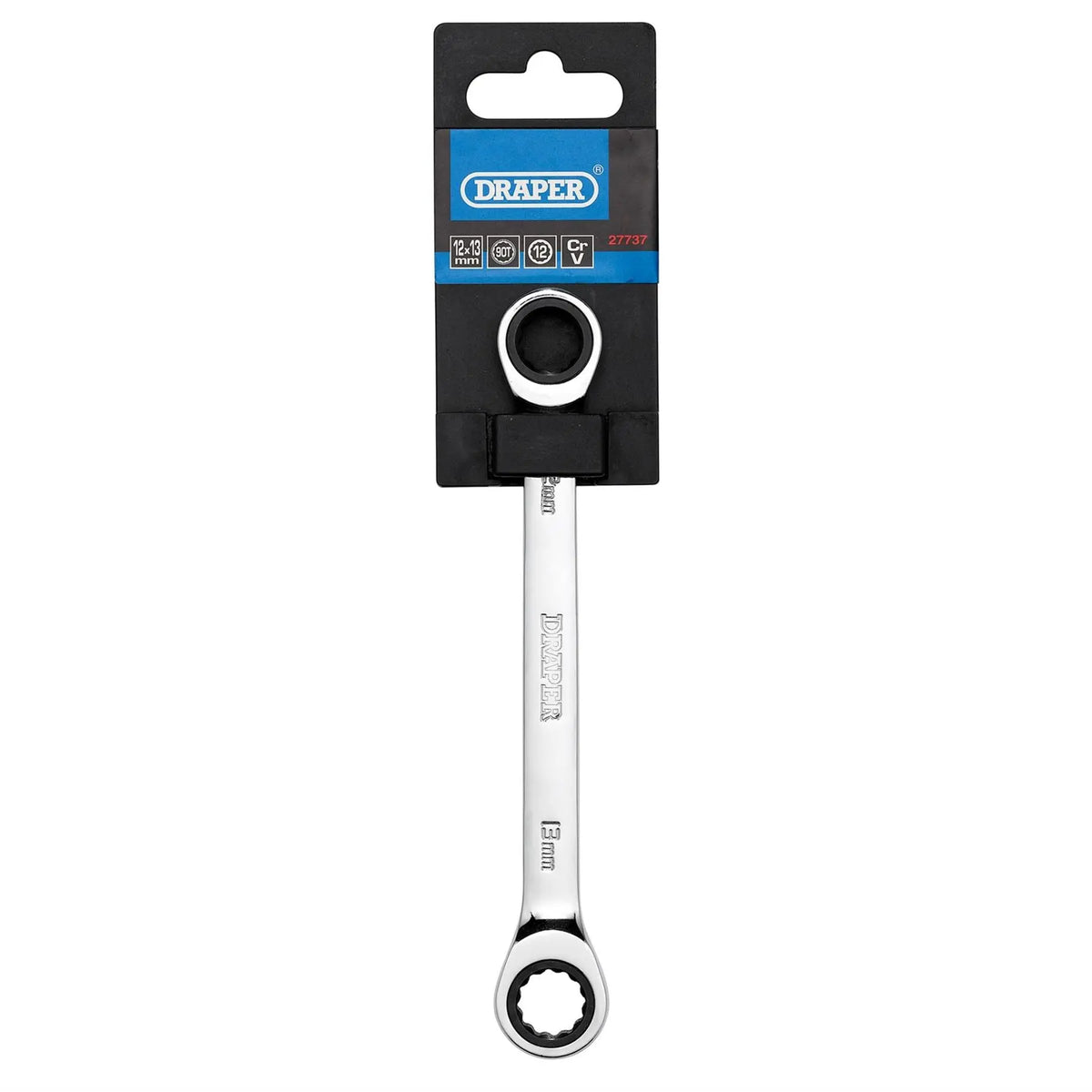 Draper HI-TORQ® Metric Double Ratchet Ring Spanner 12 x 13mm 27737  White Rose Tools