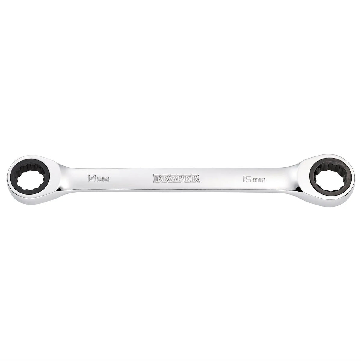 Draper HI-TORQ® Metric Double Ratchet Ring Spanner 14 x 15mm 27738  White Rose Tools