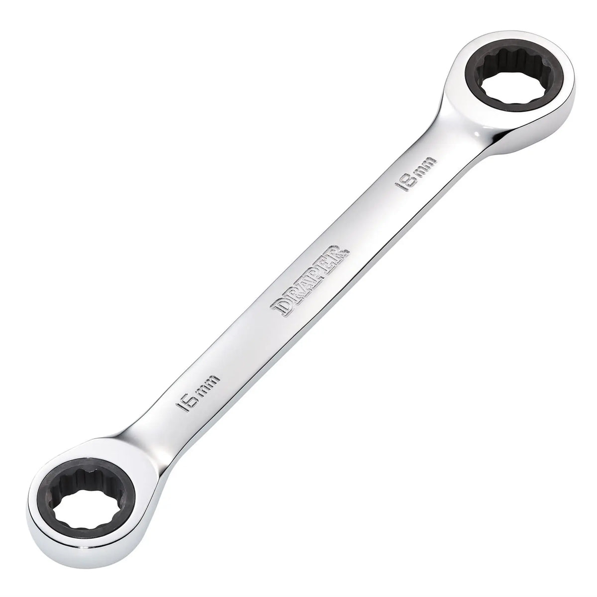 Draper HI-TORQ® Metric Double Ratchet Ring Spanner 16 x 18mm 27739  White Rose Tools
