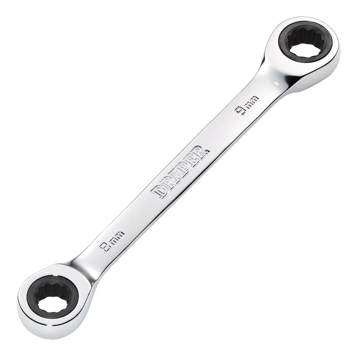 Draper HI-TORQ® Metric Double Ratchet Ring Spanner 8 x 9mm 27735  White Rose Tools