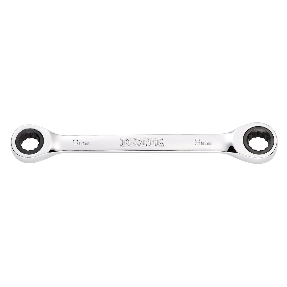 Draper HI-TORQ® Metric Double Ratchet Ring Spanner 8 x 9mm 27735  White Rose Tools