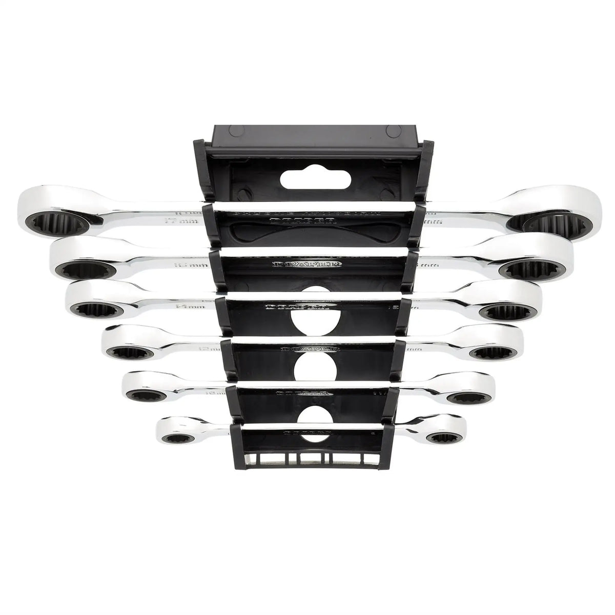 Draper HI-TORQ® Metric Double Ratchet Ring Spanner Set 8 -19mm (6 Piece) 27741  White Rose Tools