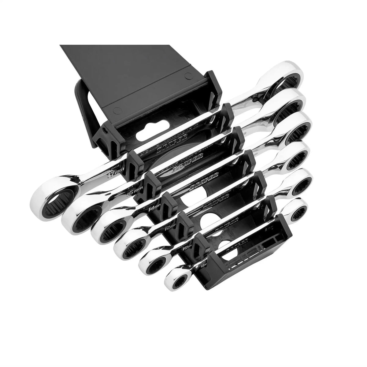Draper HI-TORQ® Metric Double Ratchet Ring Spanner Set 8 -19mm (6 Piece) 27741  White Rose Tools